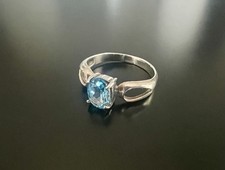 Blue Topaz Ring Sterling Silver size 9