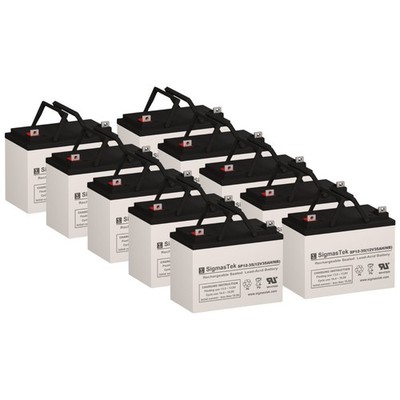 10-Piece Battery Set by SigmasTek SP12-35 (NB), 12V 35Ah SLA Absorbed Glass Mat