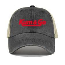 KUM & GO Logo Printed Black Hat Trucker Cap Adjustable