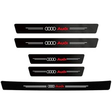5 Adesivi Battitacco Carbonio per Audi  A3 A4 A6 Q5 Q7 TT Protezione Soglia