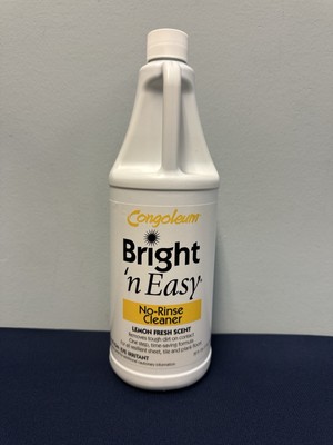 Congoleum Bright N Easy No Rinse Cleaner 32oz , Concentrate, New, Lemon Scent