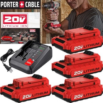 2PACK for PORTER CABLE 20V 20 Volt Lithium Battery / Charger Max PCC680L PCC685L