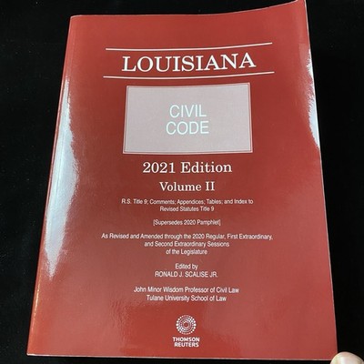 West's Louisiana Civil Code 2021 ed. Vol. II Thomson Reuters