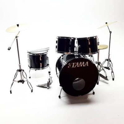 1/6 Miniature Drum Set Tama Style Metallica Black Rock Diorama Display Prop GIFT