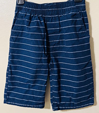Nautica Boys Navy/White Striped Cotton Chino Shorts Drawstring Elastic, 10
