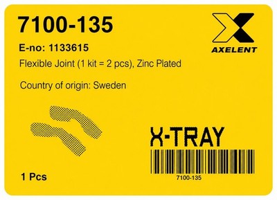 Axelent 7100-135 X-Tray Flexible Joint Kit Zinc Plated 2pcs (NEW Sealed)