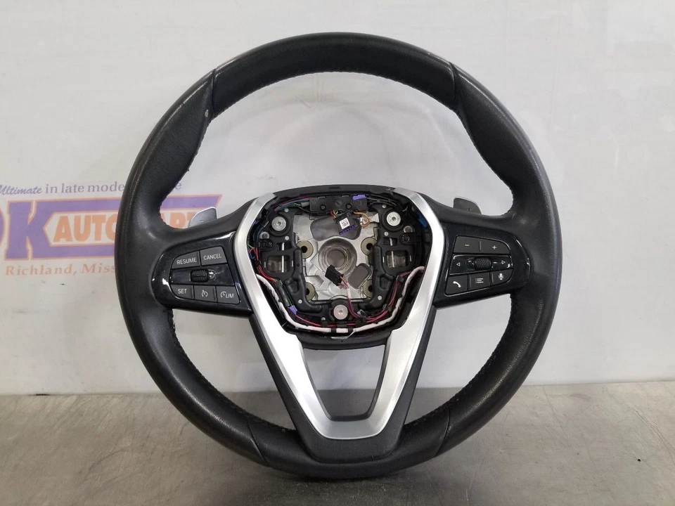 23 2023 BMW 530I STEERING WHEEL BLACK LEATHER - Image 2 of 4