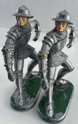 2 seltene Elastolin Germany Ritter Figuren Vintage Sammlerstücke ca. 7cm *78