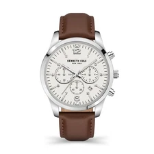 Kenneth Cole New York Men Multi Function Watch With Leather Band KCWGF2175001