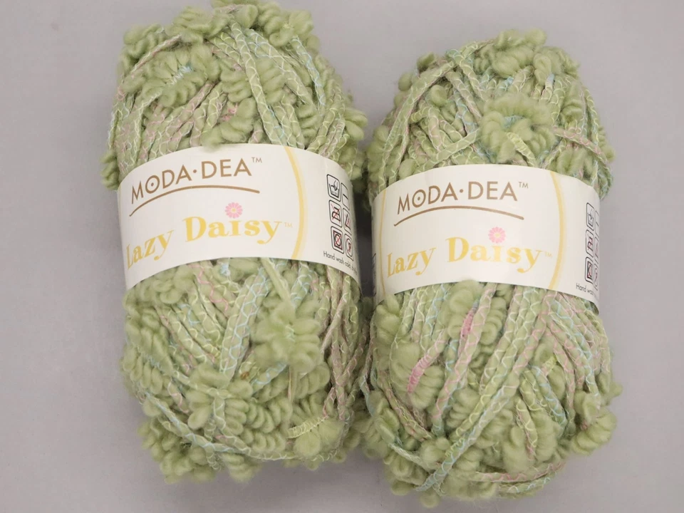 Moda Dea Yarn Lot Black Aerie, Green Lazy Daisy, White Dream 5 Skeins - Image 2 of 4