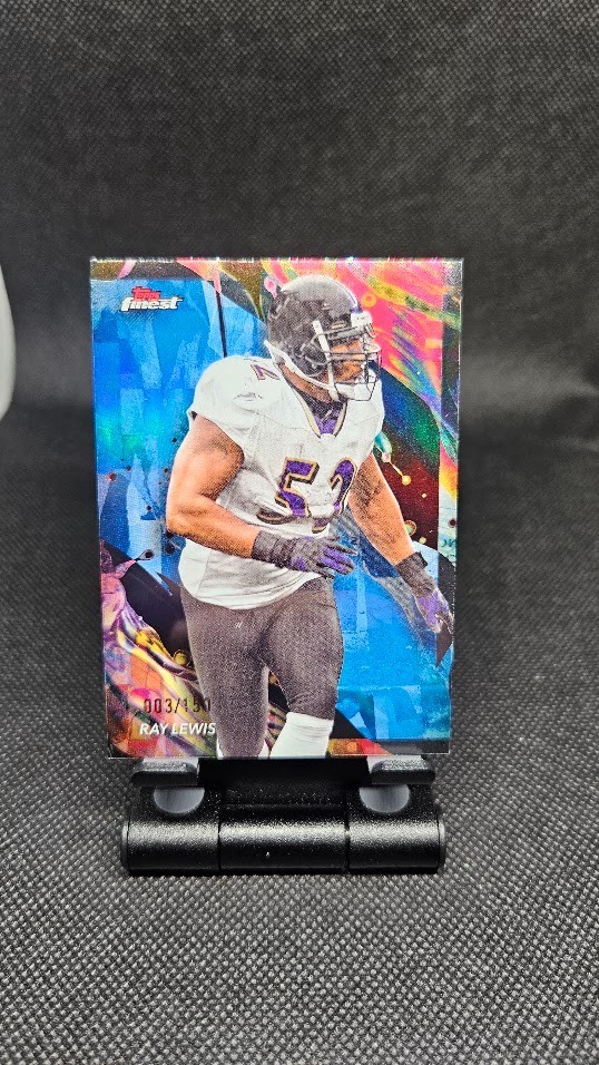 2024 Topps Finest - Uncommon Ray Lewis #103 Blue Refractor /150