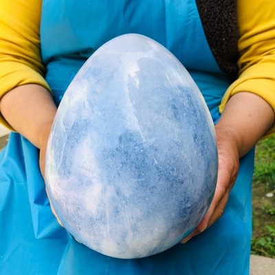 11.5LB Natural Blue Crystal Egg Quartz Crystal Mineral Spiritual Healing