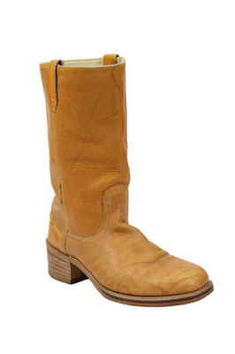 Dingo Mens Leather Midi Calf Cowboy Boots Shoes Light Brown Size 10D