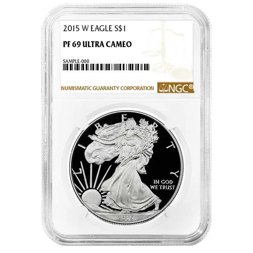 2015-W $1 1-oz Proof American Silver Eagle NGC PF69UC Brown Label