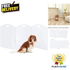 Clear Folding Pet Gate 3-Panel Acrylic Design for Medium Dogs and Cats, 60''w