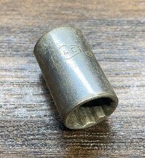 Vintage P&C Socket Size 7/16” SAE 3/8 Drive 12 Point 3014 - Made in USA
