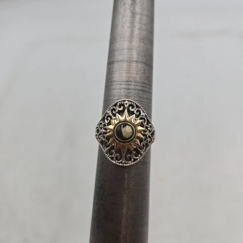 Vintage 10K and Sterling Silver Two-Tone Ring. Size 7