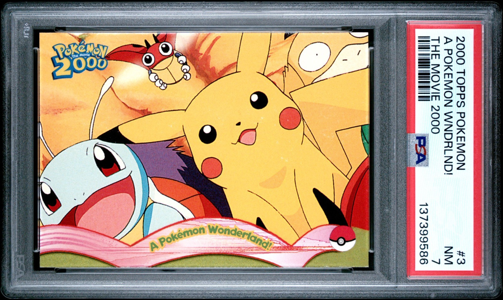 Pokemon Card A Pokemon Wonderland! #3 Pikachu Topps The Movie 2000 PSA 7