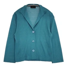 yoshie inaba Silk knit cardigan Blue green 5-1207M∞
