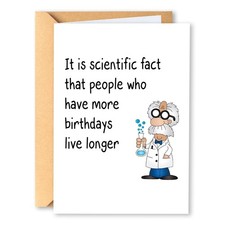 Funny Birthday Card for Men Humorous Science Fact Joke for Dad, Husband, or ...