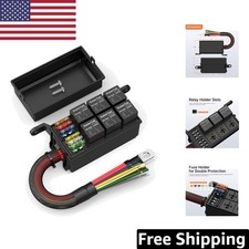 Waterproof 12V Relay Box - 6 Way Pre-Wired Fuse Block for Automotive & Marine...