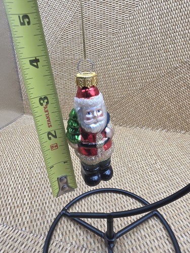 Old World Christmas SANTA WITH TREE Blown Glass Christmas Ornament Hand Painted - Picture 7 of 7