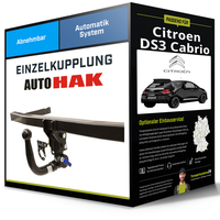 Abnehmbare AnhäNgerkupplung für Citroen DS3 Cabrio 01.2013-Jetzt Auto Hak NEU