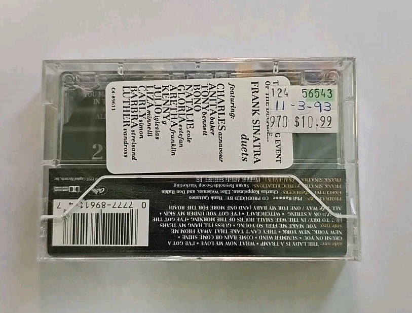 Frank Sinatra - Duets Cassette SEALED Hype Sticker Capitol Bono Aretha Kenny G - Image 2 of 4