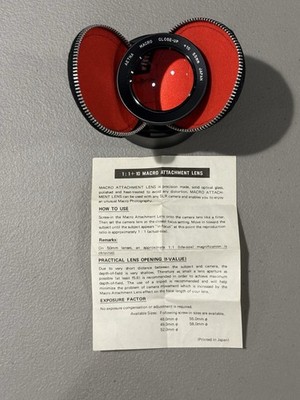 Vintage AETNA 55mm Optical Glass (1:1) Macro Close-Up Lens +10 With Leather Case