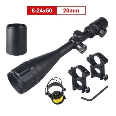 6-24x50 AOEG Hunting Scope Red Green Dual illuminated Optical Scope 20mm Mount