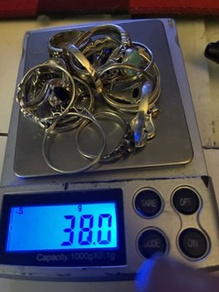 Lot Of Scrap Or Wear 925 Sterling Silver Rings 38 Grams