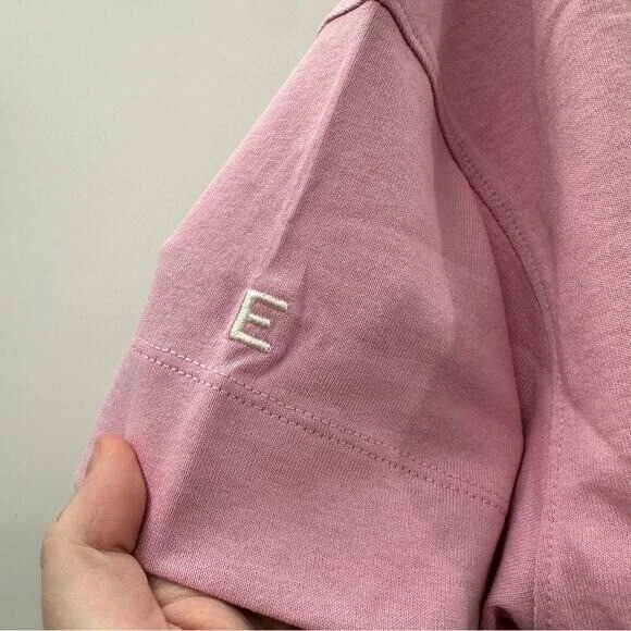 VETEMENTS Mini Abito Polo Everlane The Cotone Organico Rosa e Bianco Taglia S NUOVO