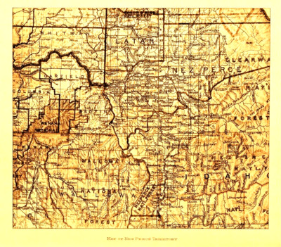 Map of the Nez Perce territory  Nez Perce Native Indians 8x10 Photo Reprint