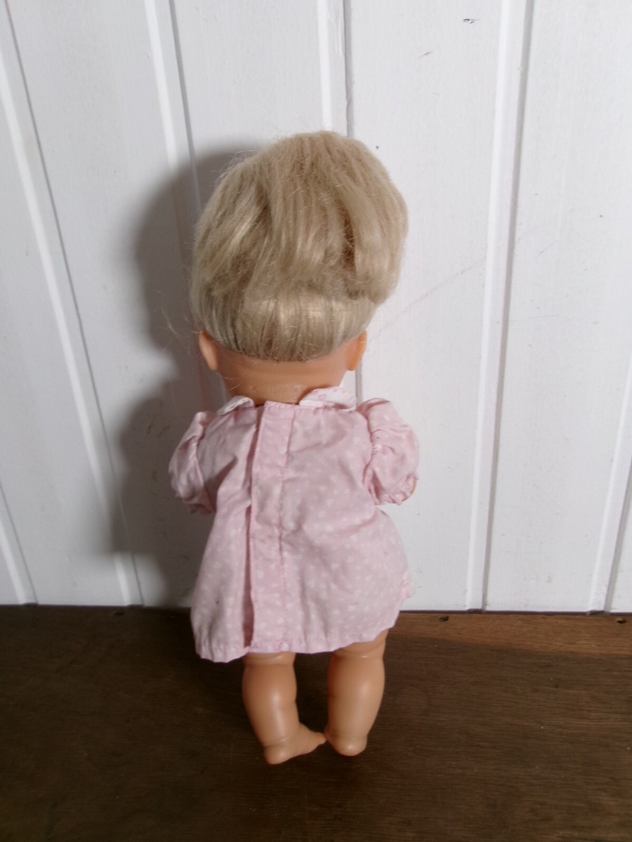 Poupée Corolle Vintage 1991 - Bébé Fille Blonde Robe Rose - 30cm - Rigide Articulée