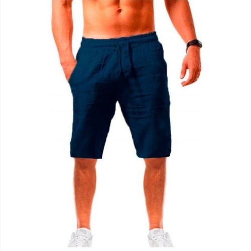 Herren Baumwolle Leinen Shorts kurze Hose Sommer Bermuda Jogginghose Strandhose - Bild 7 von 10