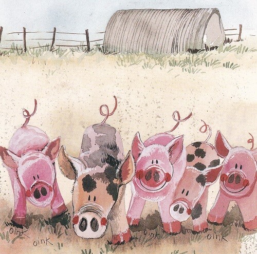 five little pigs card  Alex Clark