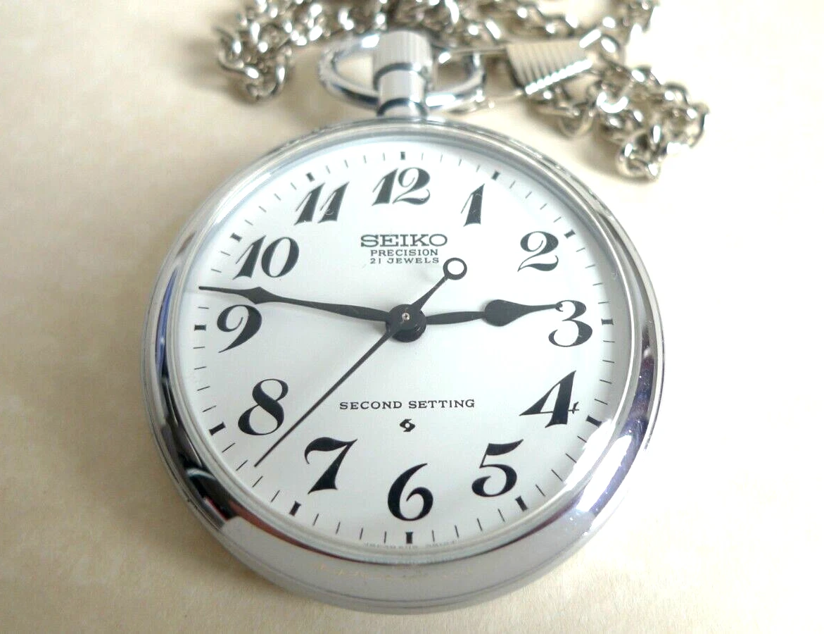 Seiko Precision Taschenuhr 6110 0010 JR Rail Road Watch