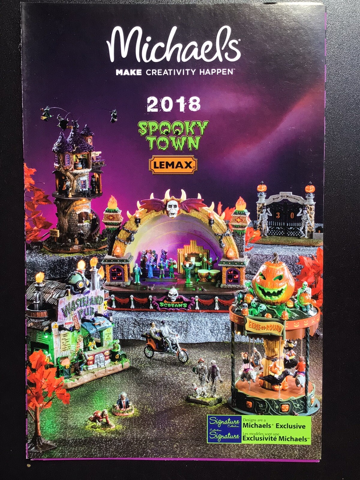 2018 LEMAX Spooky Town Halloween Village Michaels Store Brochure