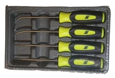 Snap-on Pick Set SGASA204CHV *YELLOW SOFT HANDLES* HI-VIZ  BRAND NEW & SEALED! 