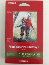 100 SHEETS ... CANON PHOTO PAPER PLUS GLOSSY II 4" x 6" 1 BOX