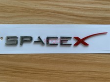 RED Chrome " SPACE X" Badge Decal Sticker For Tesla Model S Model X Model 3