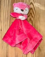 Carter's Baby Hot Pink Fox Lovey Security Blanket Fuzzy Soft Plush Rattle 14  