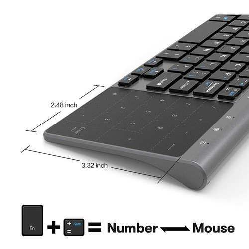 Universal Comb Wireless Keyboard Number Touchpad Mouse Thin Numeric Keypad 2.4G - Picture 4 of 6