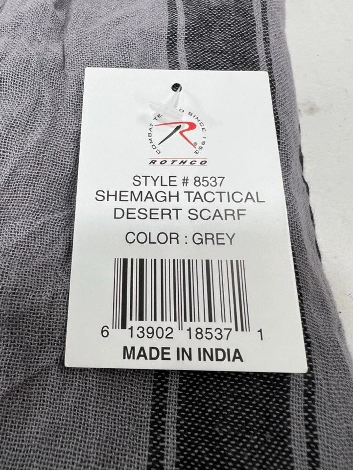 Rothco Crossed Rifles Shemagh Tactical Desert Keffiyeh Scarf - Grey - Image 3 of 3