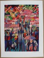 James Talmadge Signed & Numbered "Opening Night at the Carnival" Serigraph 