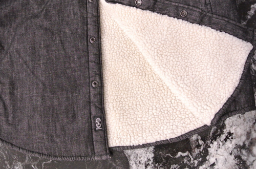 Todd Snyder Black Denim Sherpa Lined Trucker Jacket Snap Mens L - Tracy Morgan - Picture 3 of 10