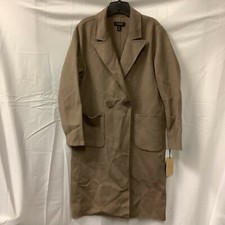 Halogen Womens Coat Brown Shitake Nordstrom Double Face Wool Comfort Size Medium