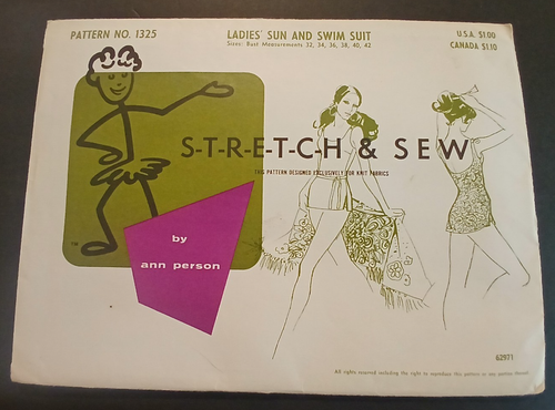 Stretch & Sew Vintage 60's Ladies' Sun and SwimSuit Sewing Pattern #1325 Sz32-42 - Picture 3 of 3