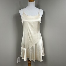 Nasty Gal sleeveless spaghetti strap mini slip on dress with open back Sz 8