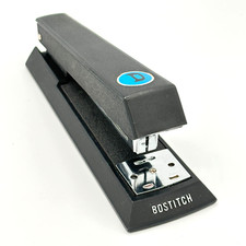 Vintage Bostitch Model B3 III Black Stapler USA Made Mid Century Blue Dot D